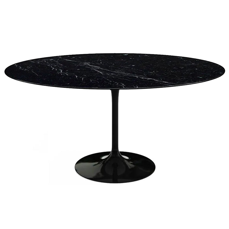 Mesa TULIP Oval Mármol Marquina negro